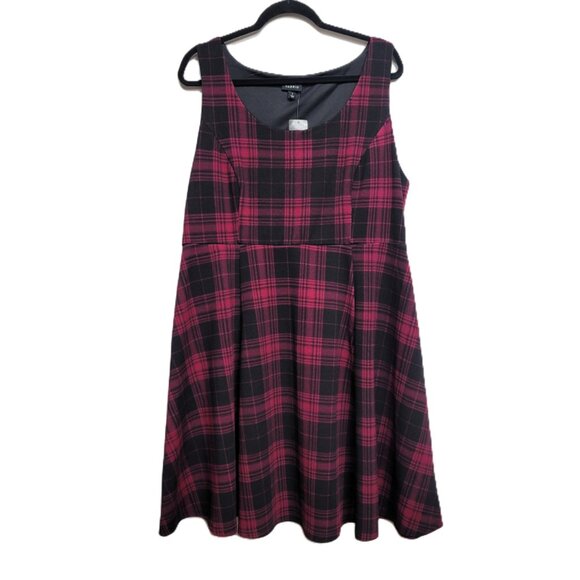 NWT Torrid 1 Plaid Textured Skater Dress 1X 14 16 - Picture 4 of 10